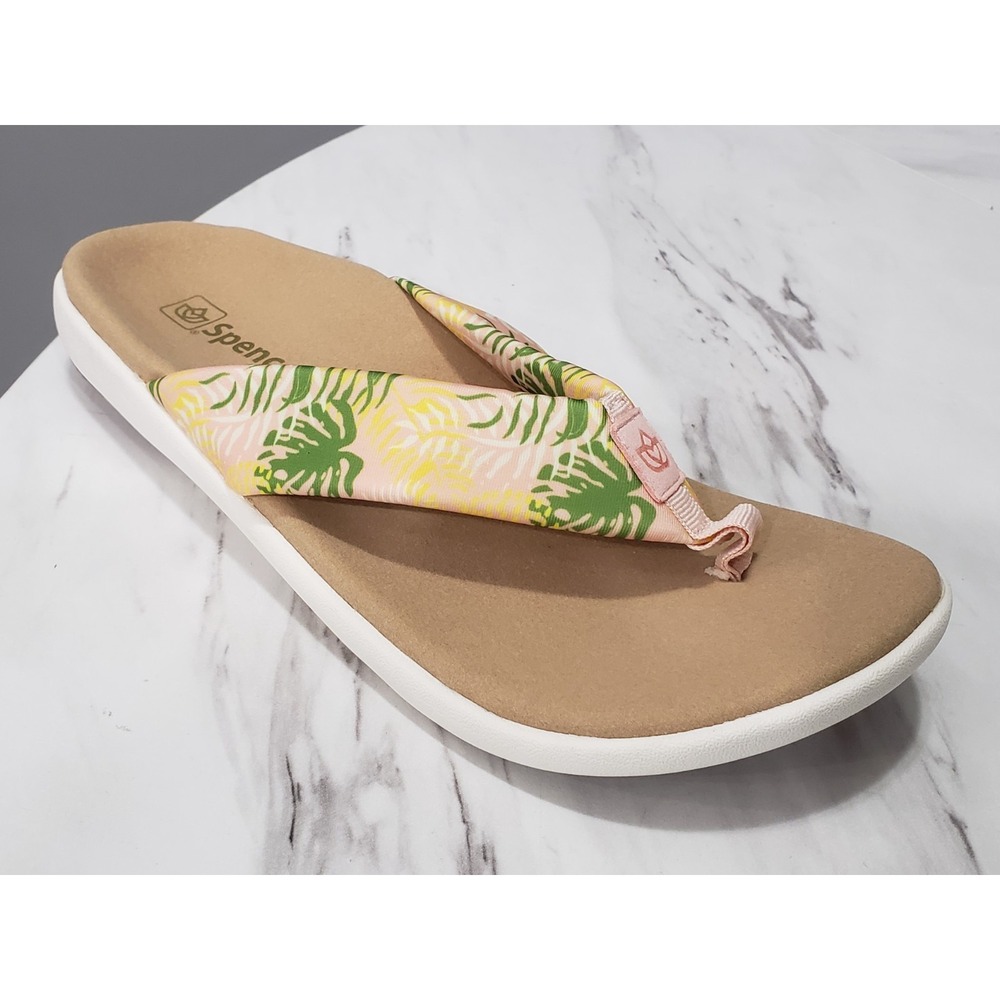 SIZE 12 Spenco Victoria Walking Flip-Flop Comfort Tropical Vacation WACO SANDALS